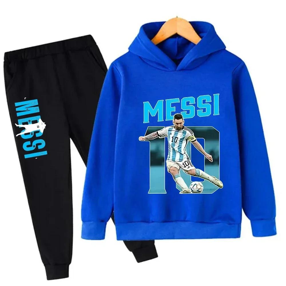 Herfst Voetbalster Messi 3-12J Kinderen Hoodies Sets Broekpak 2 Delige Sets Kinderen Jongen Meisje Kleding Casual Mode Trainingspakken