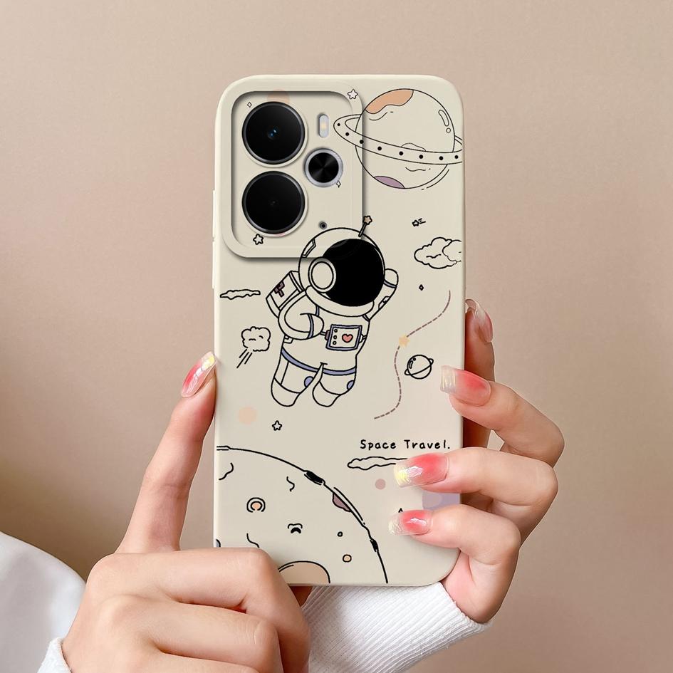Cute Spaceman Phone Cases For Oppo Realme C75x 14 14T 14X P3 Narzo 10 30 60 A5 Pro Smooth Liquid Silicone High Quality Anti Slip Shell For Oppo Covers