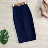 Autumn Winter Women's Elegant Suede Sheath Midi Skirts High Waist Solid Chic Wrap Skirt Back Split Pencil Skirt