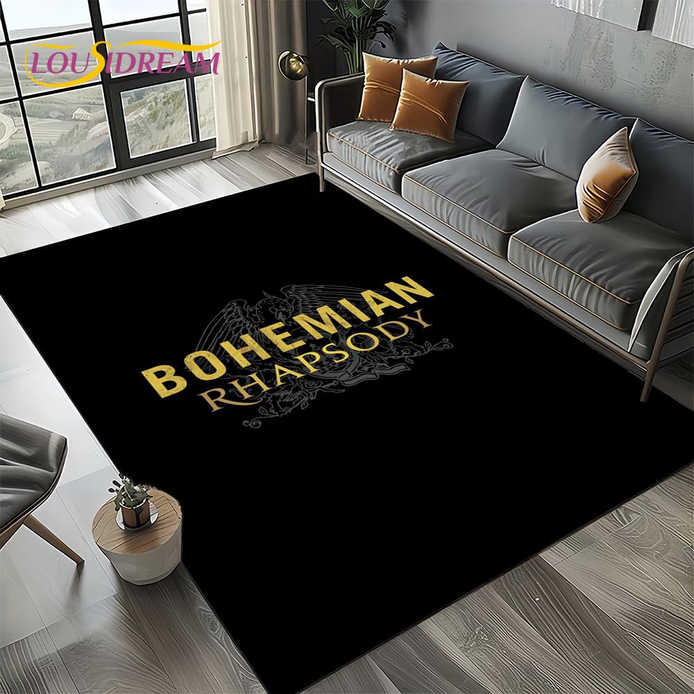 2025 Classics Queen-Rock-Band Freddie Carpet Rug for Living Room Bedroom Home Sofa Decoration,Kid Area Rug Non-slip Floor Mat