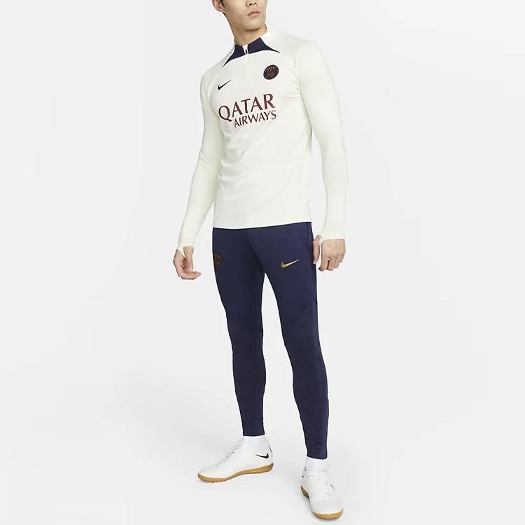 Nike X PSG Collaboration SS24 Elastic Waistband Joggers With Solid Color Logo Men Bottoms Dark-Blue DX3448-498
