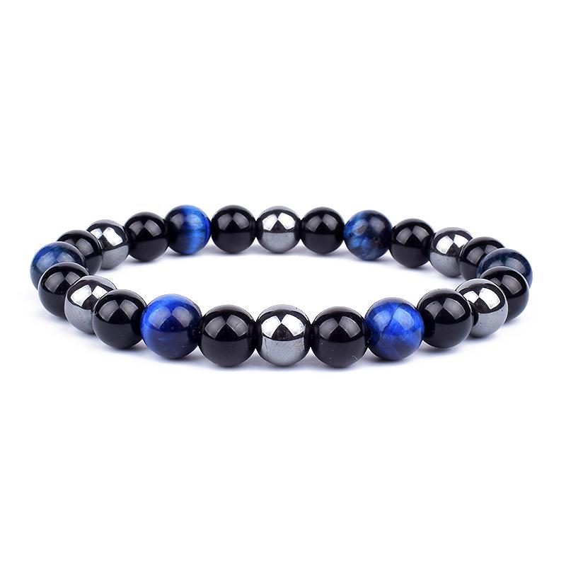 Natural Tiger Eye Obsidian Hematite Beads Bracelets Men Magnetic Health Protection Balance Bracelets Women Healing Soul Jewelry