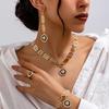 Lion Head Pendant Necklace Earrings Set for Women Simple Fashion Bracelet Ring Jewelry Accessories Hot Sale Party Gift