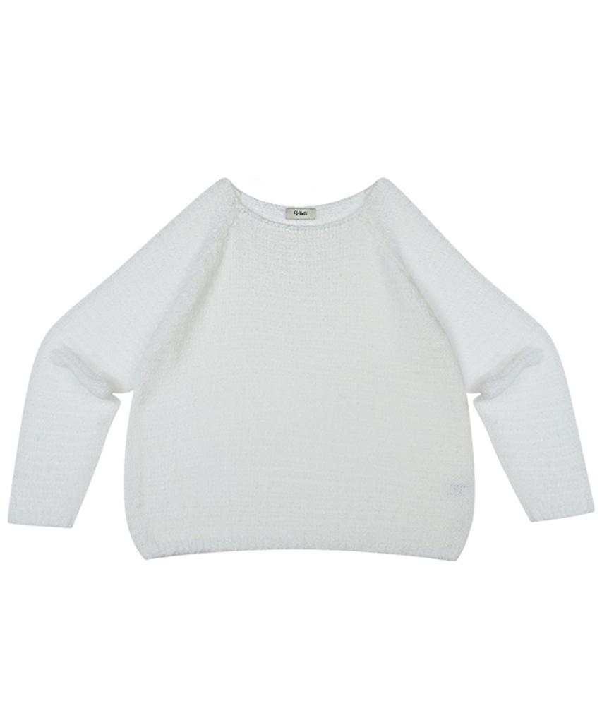 VLETI Boat-Neck Long Sleeve Knit (White)