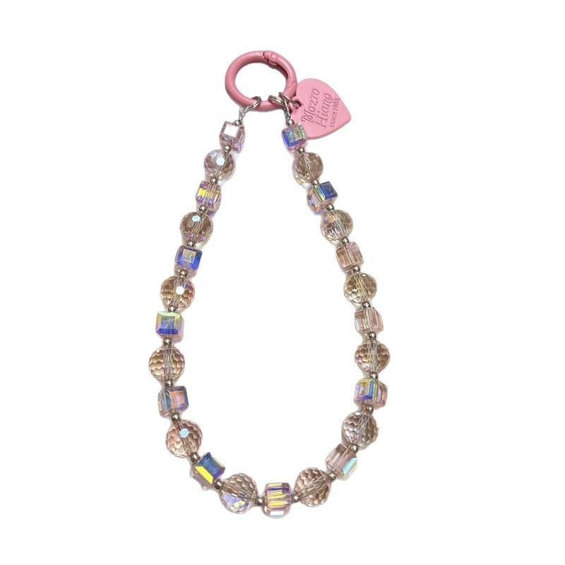 Modischer Herzanhänger PVC-Handykette mit Kristall-Charme für Damen und Herren