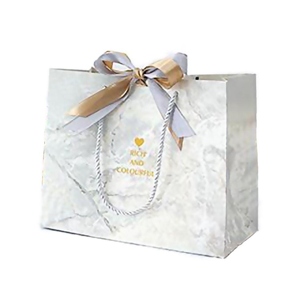 Marbling Printing Gift Bag Multi-size Handhold Paper Bag Creative Marble Pattern Paper Bag  Gift