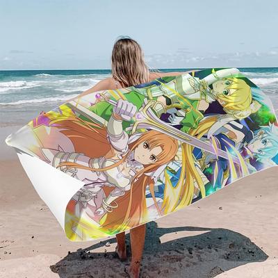 Dynamic Anime Trio Adventure Bath Towel - Soft, Super Absorbent & Vibrant Design for Everyday Use & Perfect Gift for Fans