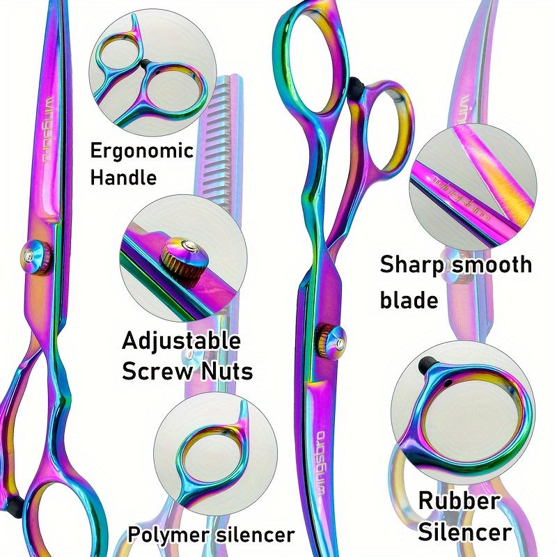 6.5" Professional Dog Grooming Scissors Set Straight Scissor Curved Thinning Shear Curved Scissor Curved Chunkers Shear Pet Cut