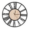 Wall Clock Unique Wood Grain Design Circular 40cm Iron Wall Clock Hanging Clock for Office