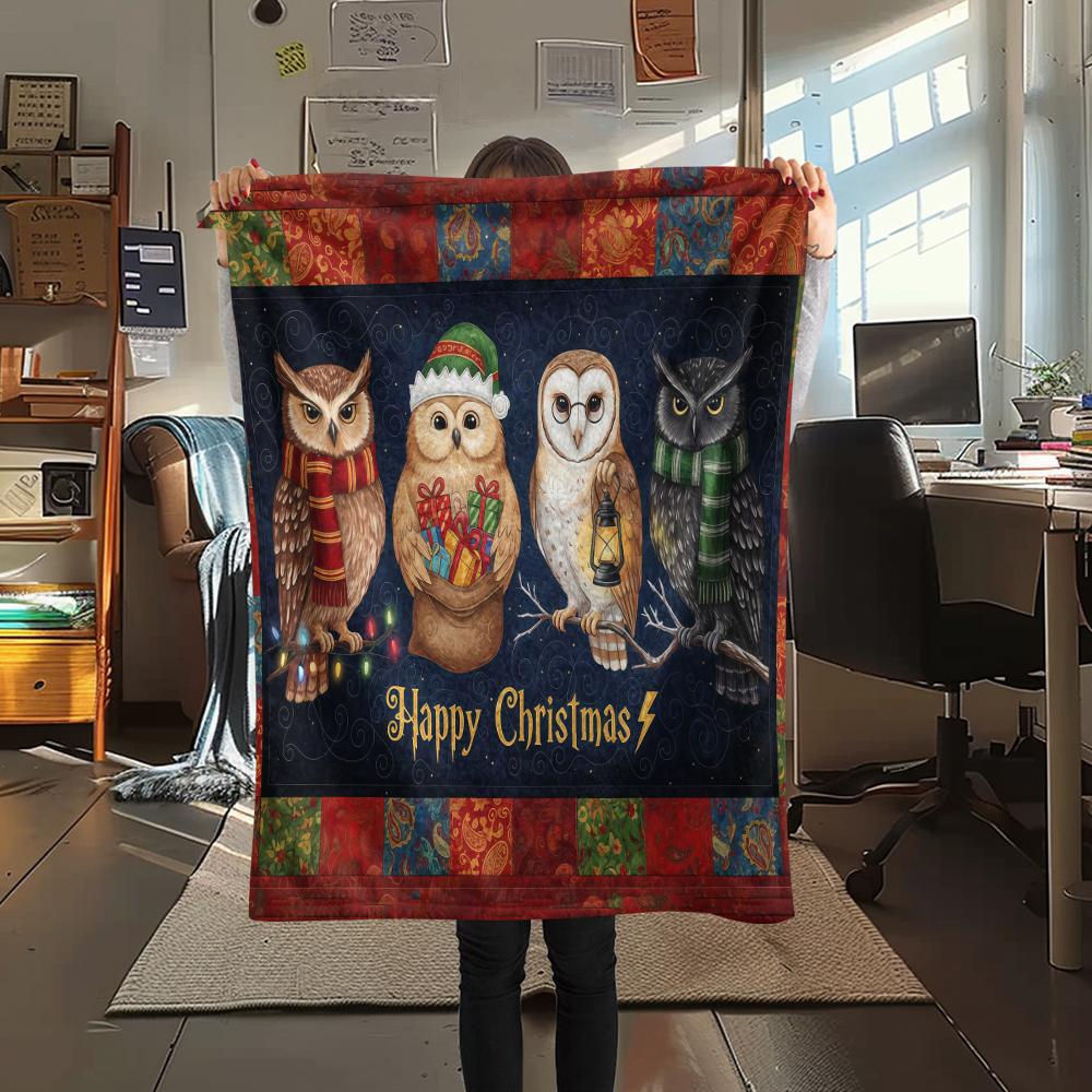 1 Stuk Cartoon Print Flanellen Deken, Hoge Kwaliteit Comfortabel voor Alle Seizoenen, Woondecoratie, Warmte en Comfort, Perfect voor Kerstmis Verjaardagscadeau