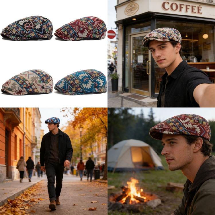 Elegant Embroidered Beret Hat Stylish Unisex Accessory Comfortable Wear For Outdoor Adventures And Social Gatherings