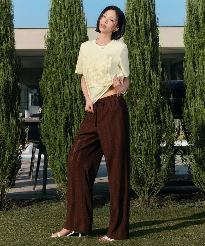 Deoesji 26Ss Jacquard Resort Pants