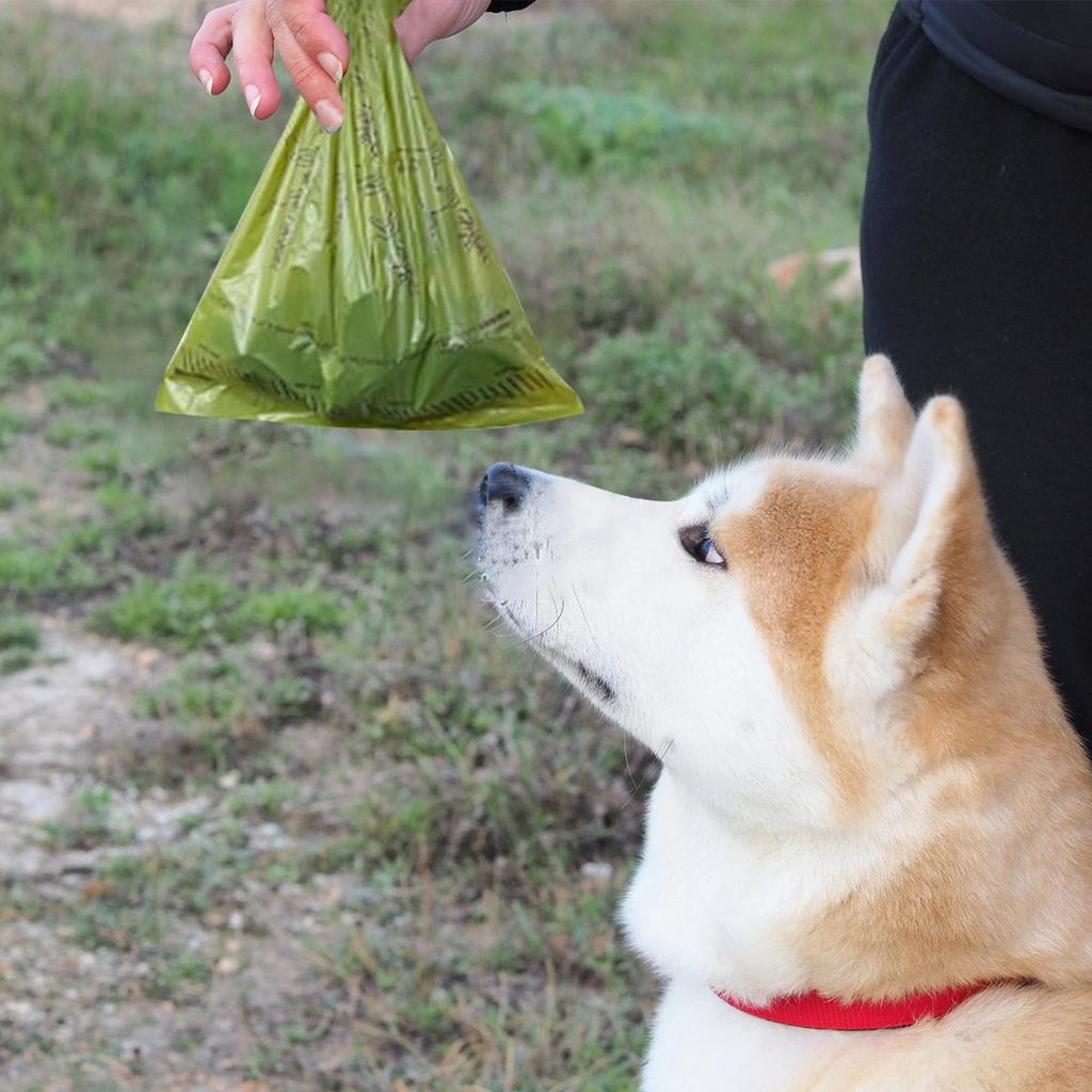 Eco-Friendly Dog Waste Bags, 360 Count, Leak-Proof and Extra Thick, Easy Tear-Off, Unscented, Green with Paw Print