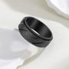 Modischer Titanstahl Schmuck Punk Stil 8mm Muster Netz Rotierbar Vakuum Beschichtet Mattierter Ring