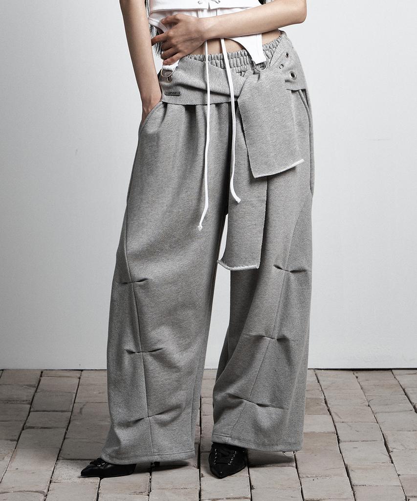 Aejeuyua Tie Belt Sweatpants Melange