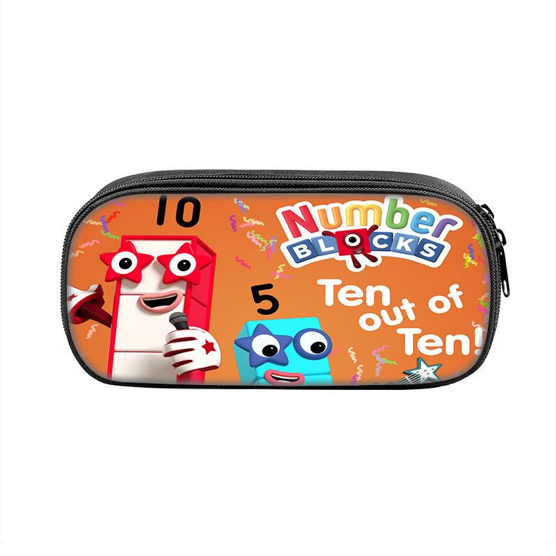 Numberblocks Federmäppchen mit großer Kapazität Nylon-Aufbewahrungstasche für Schüler und Kinder