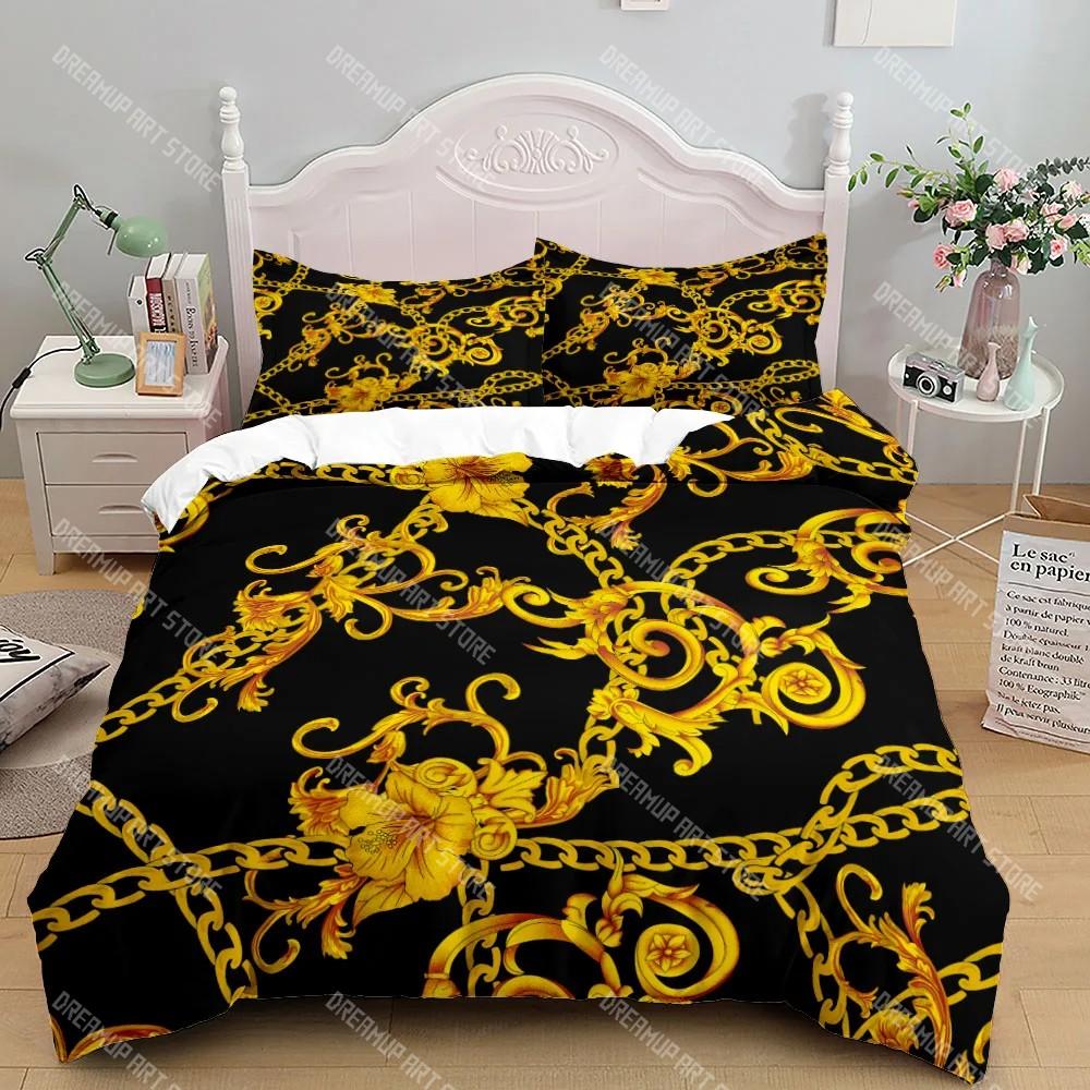 Chains Baroque Pattern Bohemian Bedding Set Small Single Twin Double Queen King Size Bed Linen Set for Adults Kids Quilt Cover