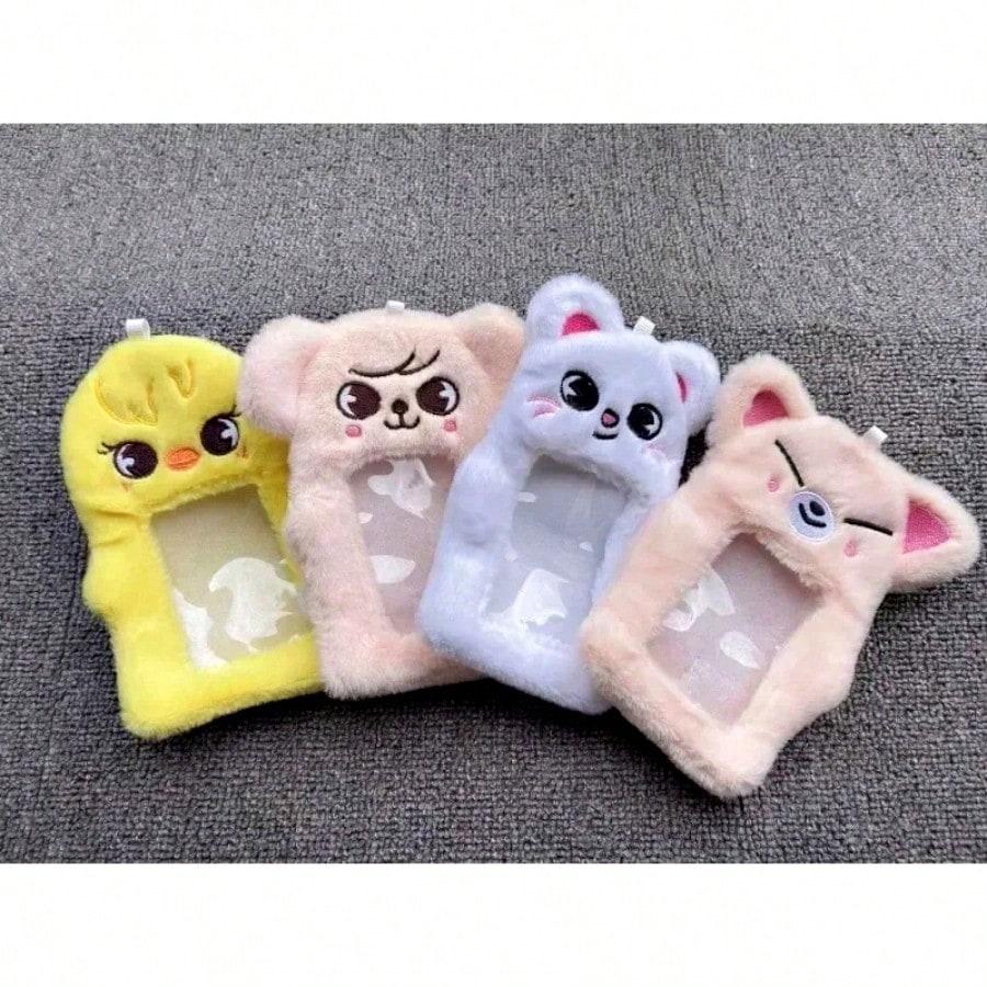 Skzoo Korean Pop Stray Fan Plüsch Kartenhülle Niedliches Tier Fotoausweis Kreditkarten Buskarten Schutzhülle - Lustiges Stay SK Geschenk