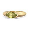 Peridot Marquise Shape Solitaire Ring - 925 Sterling Silver Gold Vermeil