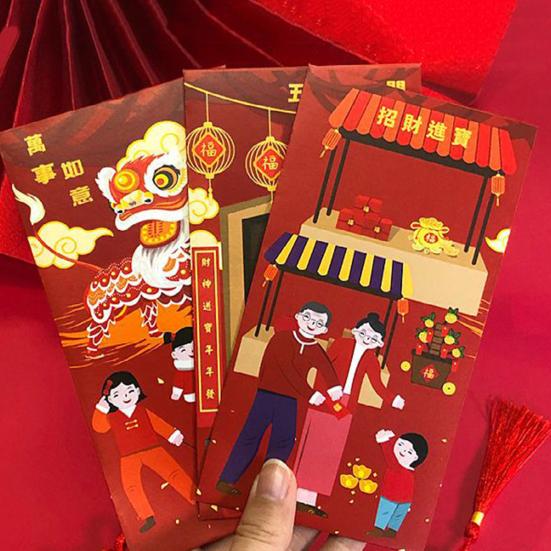 Yousheng 6Pcs Chinese New Year Red Envelopes 2025 Lunar Yera of The Snake Red Money Pocket Spring Festival Lucky Hong Bao
