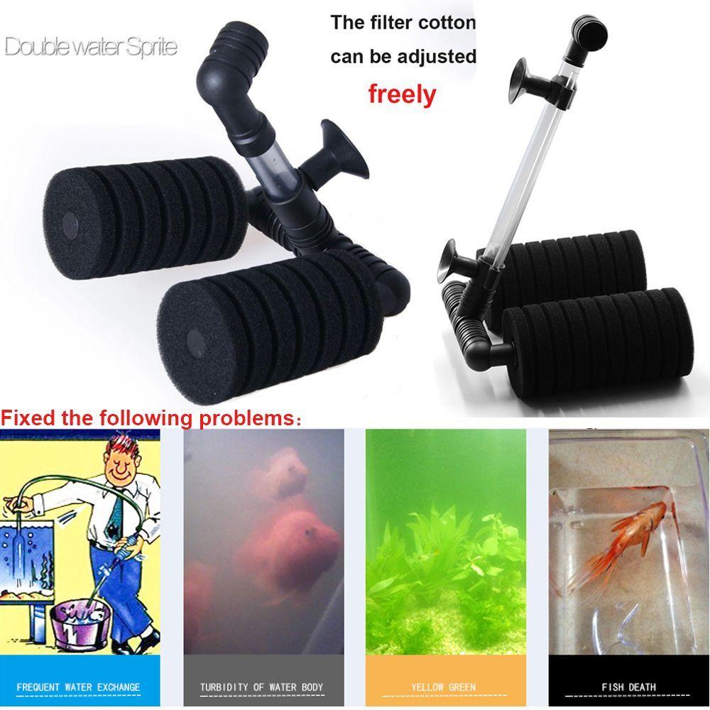 Cup Adjustable Biochemical Sponge Filter Single/Double Head Aquarium Oxygen Pump Cotton Filters