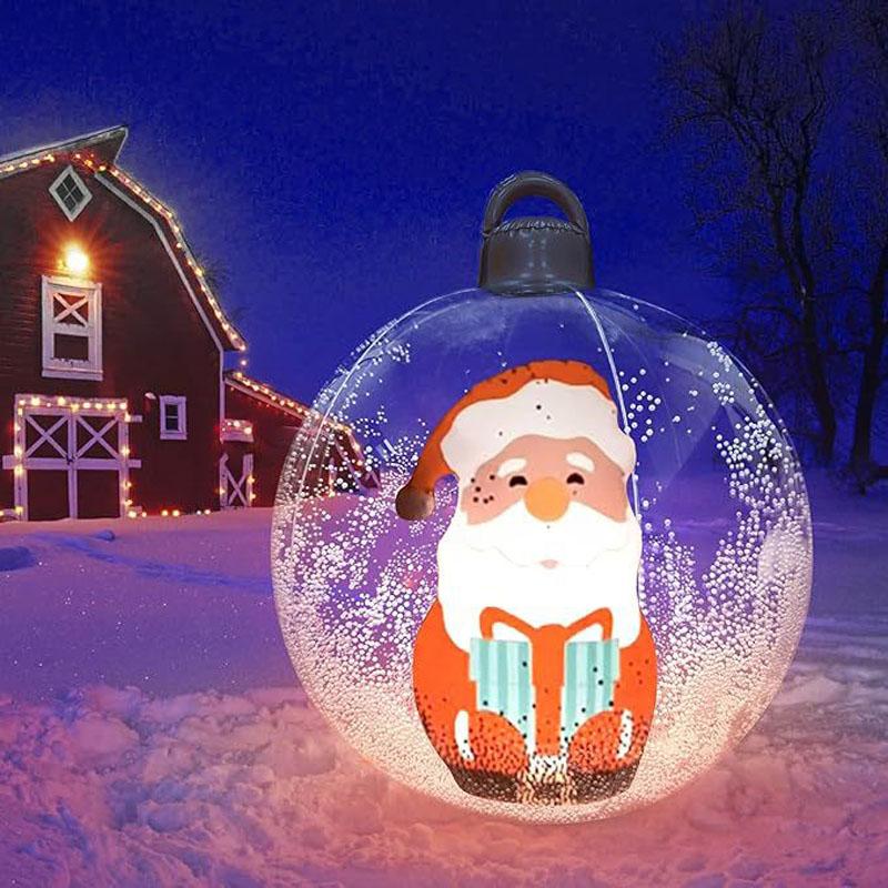 Transparent Giant Inflatable Christmas Ball With Lights Christmas Ornaments Christmas PVC Inflatable Decorated Ball