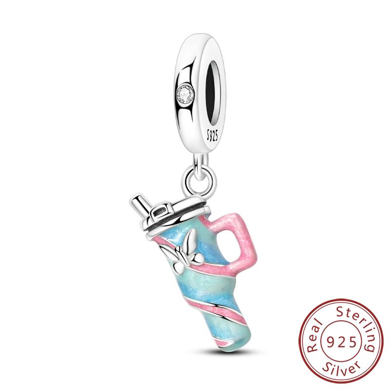 copper Colorful insulated Cup Pendant Charm Jewellery Compatible With Authentic Bracelets Ideal For Women Do It Yourself Gift