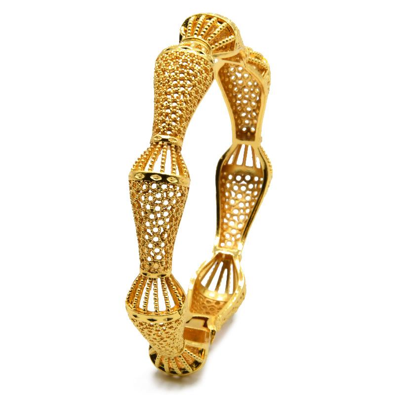 Alloy Spring Women's Indian Sand Gold Jewelry Bracelet Ring Gold Plated Hollow Accessories Bride Bracelet
