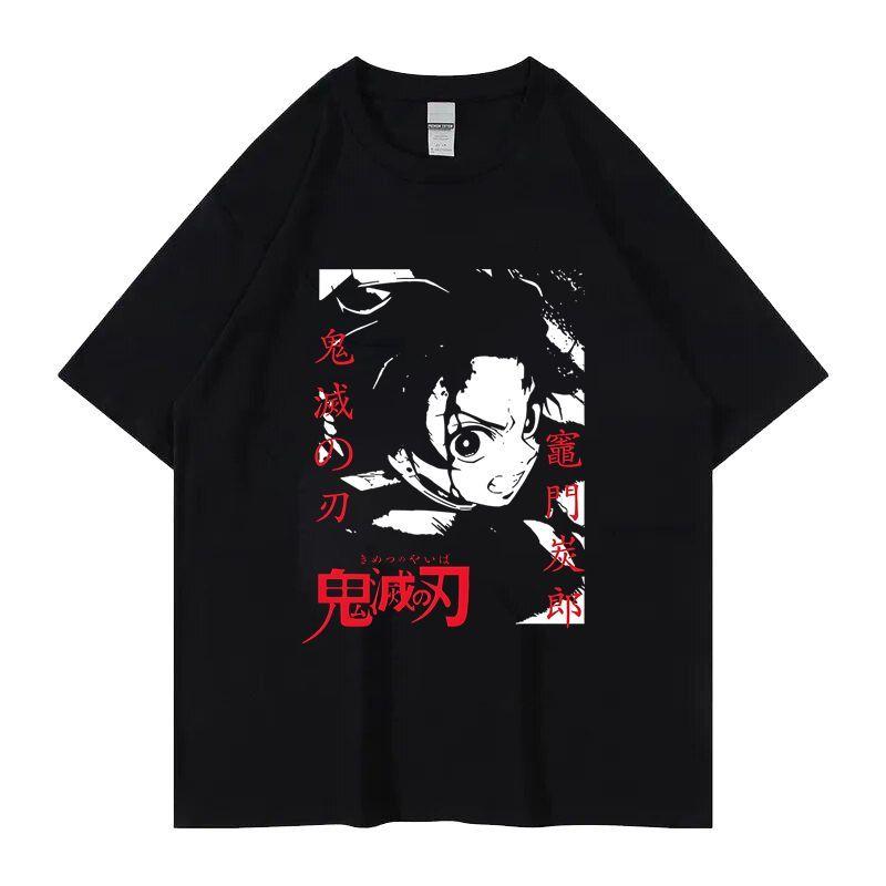 Anime Ghost Destroyer Blade Tanujiro Same Retro Kurzarm Rundhals Bedruckt Herren- und Damen-Paar-T-Shirt Sommer