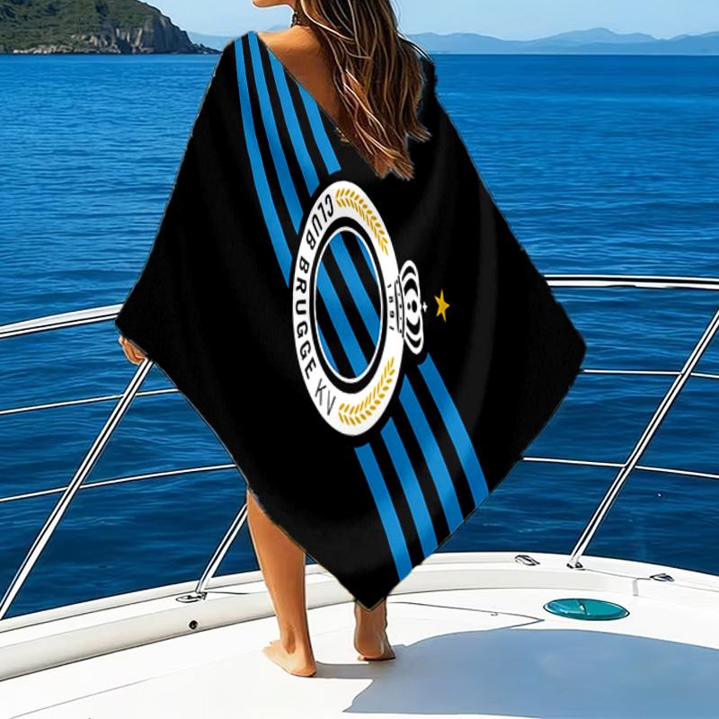FC Brugge Crest Beach Towel - Soft, Absorbent Microfiber, Lightweight, Ideal for The Beach, Parties, Travel, Camping Fan Gifts