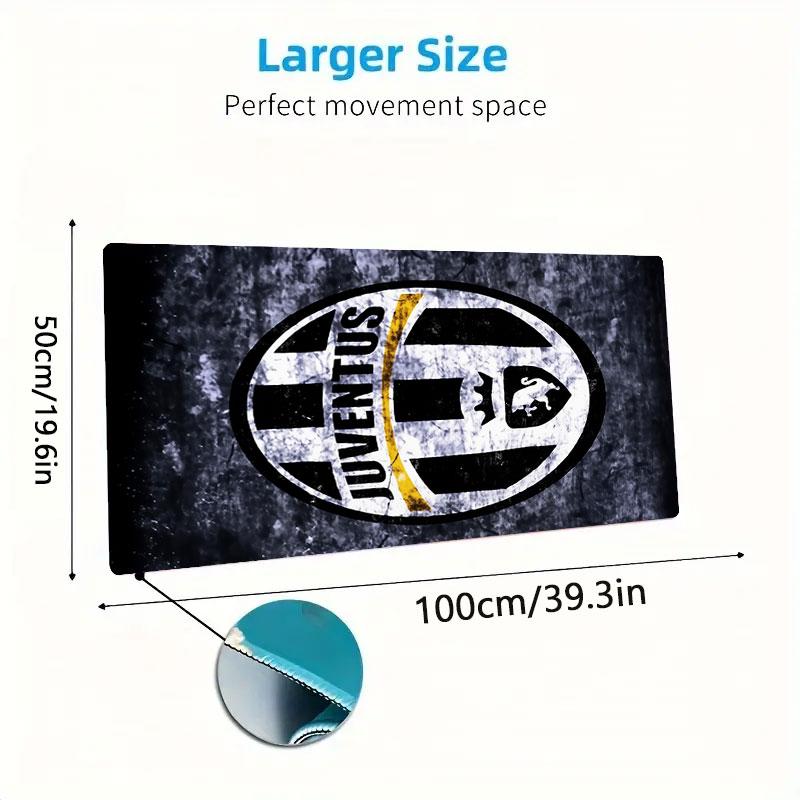 Juventus FC Mouse Pad, Large Gaming Desk Mat, Non-slip XXL Mousepad for Laptop & Tablet, Mini PC Playmat with Stitched Edges