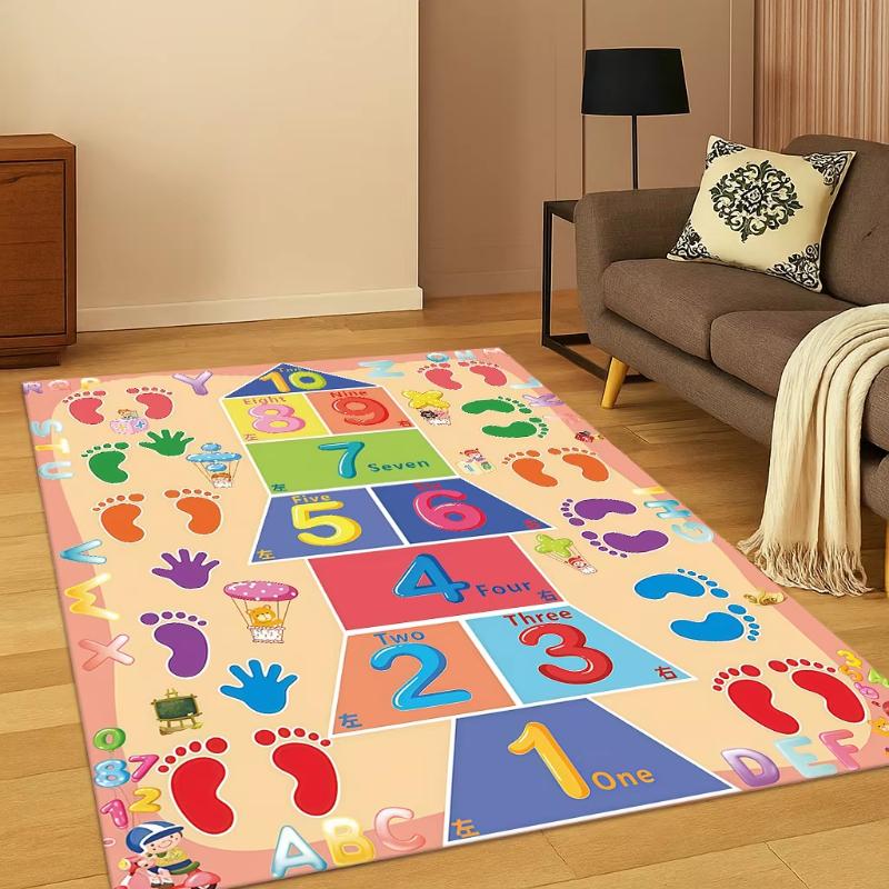 Tapis de jeu numérique pour enfants, tapis de marelle pour salon, canapé, chambre à coucher, paillasson, décoration de cuisine, tapis de jeu antidérapant pour enfants