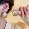 New Korean Fashion Exaggerate Retro High Grade Pearl Earrings for Women Exquisite Light Luxury Personalized Style Design Earring
