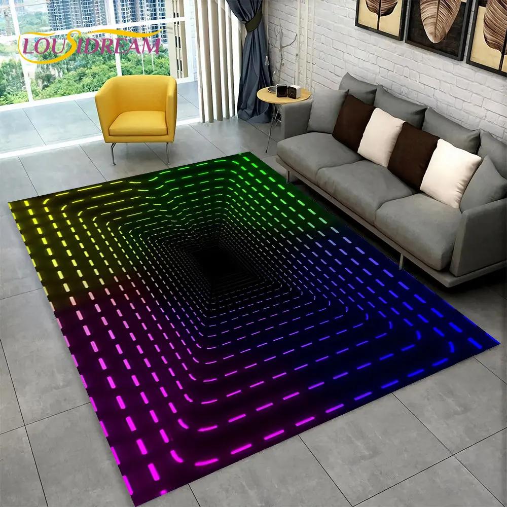 3D Vortex Illusion Area Rug,Abstract Geometric Optical Carpet Rug for Living Room Bedroom Sofa Doormat Decor Non-slip Floor Mat