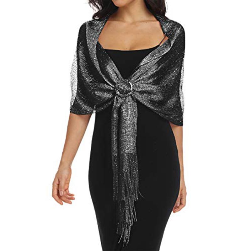 Women Elegant Evening Dresses Shawls Tassels Female Party Wedding Accessories Scarf