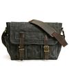 Retro Oil Wax Canvas Men's Crossbody Bag - European & American Style, Single Shoulder, Lightweight Business & Commuter Messenger Bag