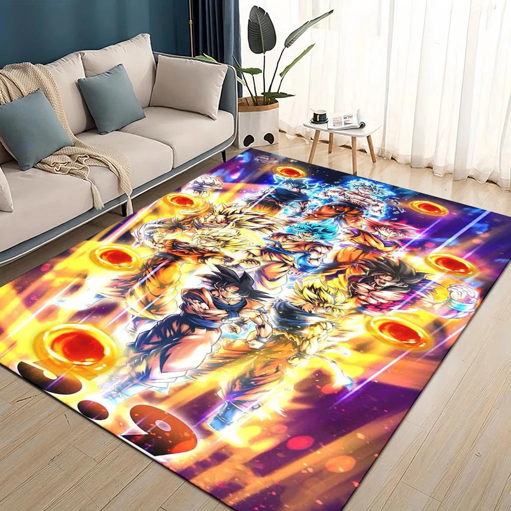3D Drachen Anime Teppich für Wohnzimmer Schlafzimmer Zuhause Sofa Dekoration, Kinder SpielTeppich Rutschfest Bodenmatte Geschenk