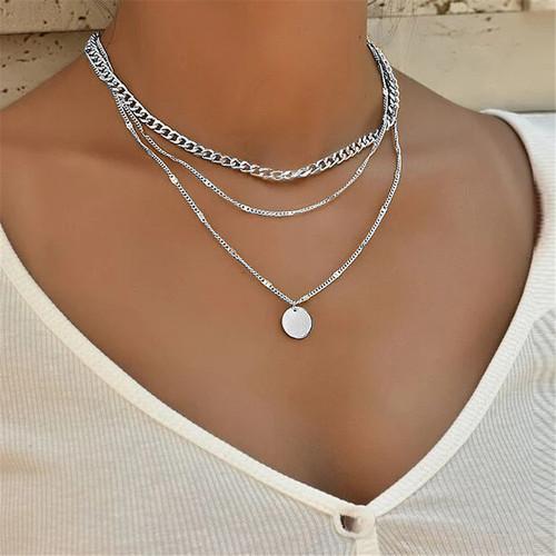 925 Silber Drei-Schicht-Rundhalskette für Damen Einfache Schlangenkette Charm-Kugelketten Party-Geschenk Exquisiter Schmuck für Damen