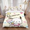 3pcs Pochacco Ideas Bedding Set Includes Quilt Cover and Pillowcases, Suitable for All Seasons, Machine Washable Ideal Gift W077