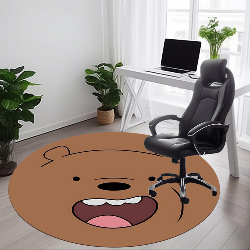 1pc We Bare Bears Friends Office Round Area Rug, Under Office Chairs Bedroom Living Room Home Decor a1022188