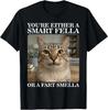 You're Either a Smart Fella or a Fart Smella Funny Cat Meme T-Shirt