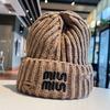 New Trendy Letter Embroidered Knitted Hat for Women In Autumn and Winter Warm Ear Protection Hat Showing Face Small Baotou Cold Hat