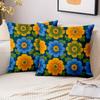Pieces Retro Groovy Floral Throw Pillow Covers Polyester Sofa Decorative Cushion Cov Headboard Pillow (Without Pillow Core