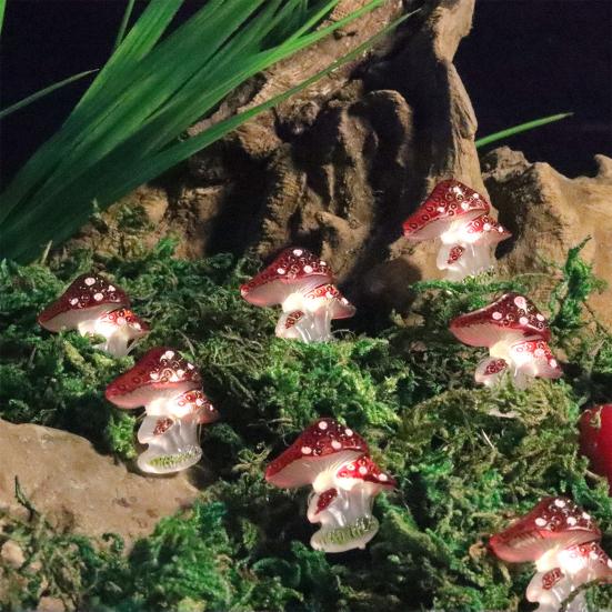 String Light Soft Operated Energy-saving Eye Lighting Battery Protection Flicker Free Realistic Mushroom