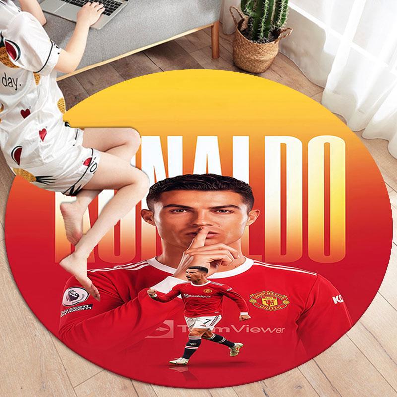 CR7 Round Area Rug,Carpet Rug for Living Room Bedroom Sofa Playroom Decor,Non-slip Floor Mat