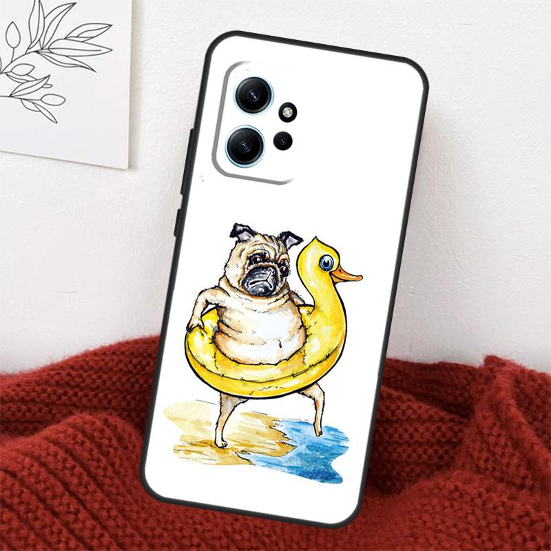 Cute Pug Dog Case For Xiaomi Redmi Note 13 10 11 12 14 15 Pro Plus Cover For Redmi 15 15C 14C 10C 12C 13C