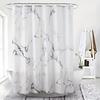 1pc Waterproof Polyester Shower Curtain with 12 Plastic Hooks, Golden Marble Printed Bath Curtain Fabric Curtain For Bathroom