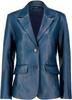Classic Blue Genuine Stylish Handmade Blazer Women's Lambskin Leather Casual