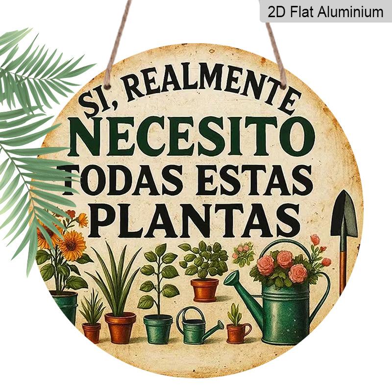 2D flache Aluminium-Wandkunst mit einem skurrilen Design 19,99 cm x 19,99 cm Perfekt für Pflanzenliebhaber; Ideal für Bauernhöfe, Gärten, Bauernhäuser, Cafés