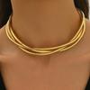 1pc Simple Versatile Snake Chain Necklace, Metal Design Fashionable Jewelry For Women, Suitable For Daily Wear, Hanging Out, And Gatherings